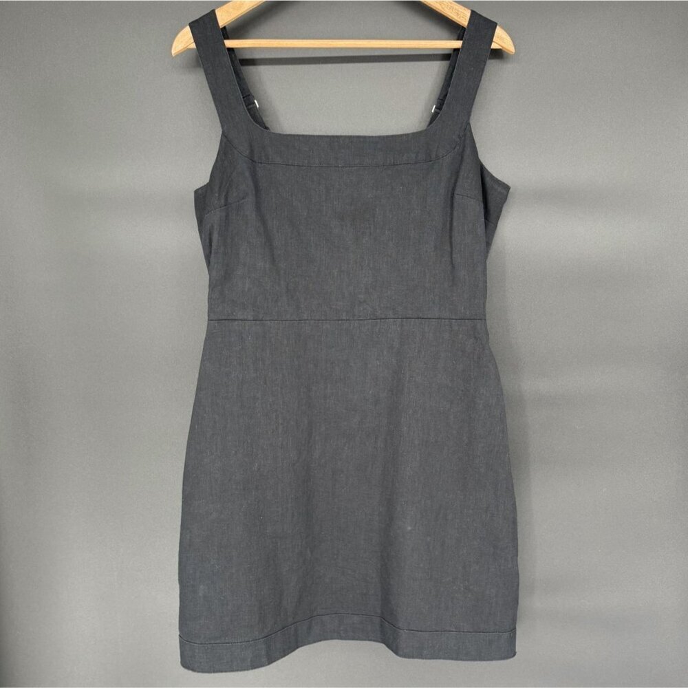 Abercrombie & Fitch Women's Linen Blend Mini Dress LT Black Coastal Summer Beach